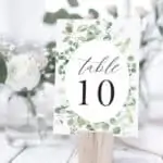 Table Number Circle
