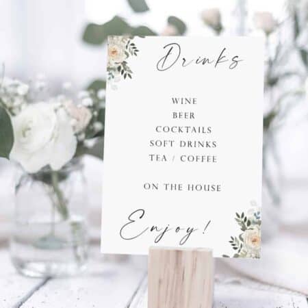 Personalised Take a Glass to Celebrate SAY I DO Wedding Table Sign Post A4 A3 A5 