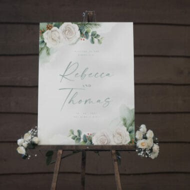 Christmas White Florals Wedding Theme